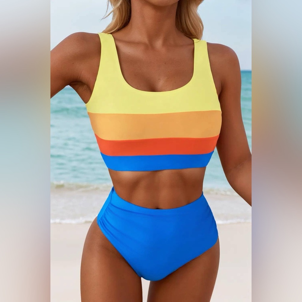 Bright Yellow and Orange Bikini